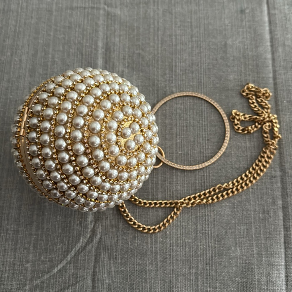 Beautiful Faux Pearl Cross Body View 4